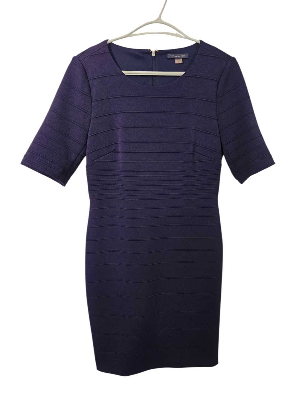 Tommy Hilfiger Navy Short-Sleeve Bodycon Sheath Dress